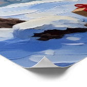 Beagle Weihnachtsboot-Feiertag Poster (Ecke)
