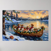 Beagle Weihnachtsboot-Feiertag Poster (Vorne)