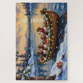 Beagle Weihnachtsboot-Feiertag Puzzle (Vertikal)