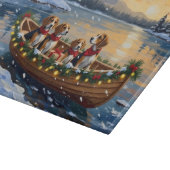 Beagle Weihnachtsboot-Feiertag Schneidebrett (Ecke)