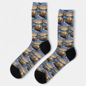 Beagle-Weihnachtsboot-Feiertag Socken (Linkes Detail)