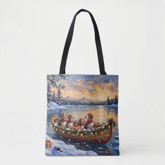 Beagle-Weihnachtsboot-Feiertag Tasche (Vorderseite)
