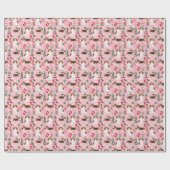Beagle Weihnachtsdog - rosa Geschenkpapier (Flach)