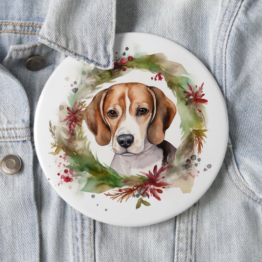 Beagle Weihnachtsfest Button (Beispiel)