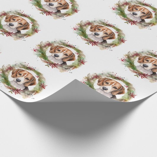 Beagle Weihnachtsfest Geschenkpapier (Ecke)