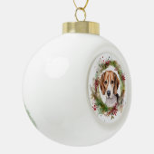 Beagle Weihnachtsfest Keramik Kugel-Ornament (Links)