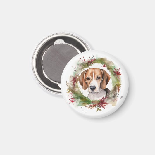 Beagle Weihnachtsfest Magnet (Vorderseite/Rückseite)