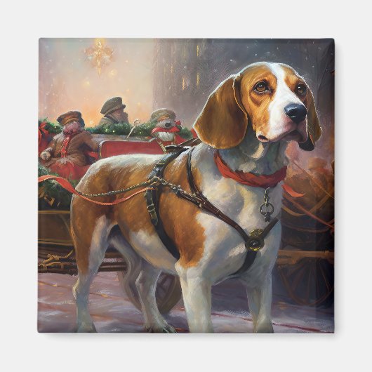 Beagle Weihnachtsfest Magnet (Vorne)
