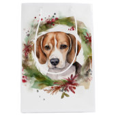Beagle Weihnachtsfest Mittlere Geschenktüte (Vorderseite)