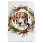 Beagle Weihnachtsfest Mittlere Geschenktüte (Rückseite)