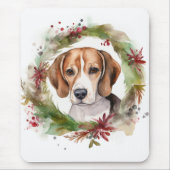 Beagle Weihnachtsfest Mousepad (Vorne)