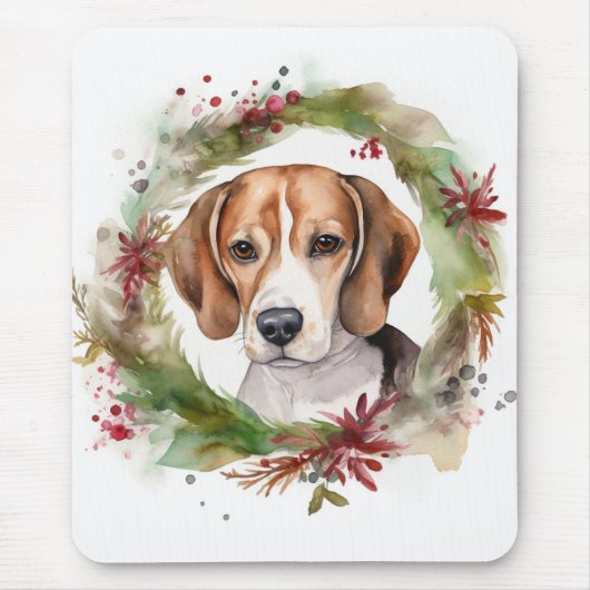 Beagle Weihnachtsfest Mousepad (Vorne)