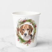 Beagle Weihnachtsfest Pappbecher (Rückseite)