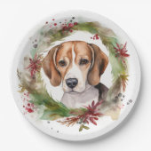 Beagle Weihnachtsfest Pappteller (Vorderseite)