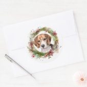 Beagle Weihnachtsfest Runder Aufkleber (Umschlag)