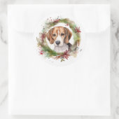 Beagle Weihnachtsfest Runder Aufkleber (Tasche)