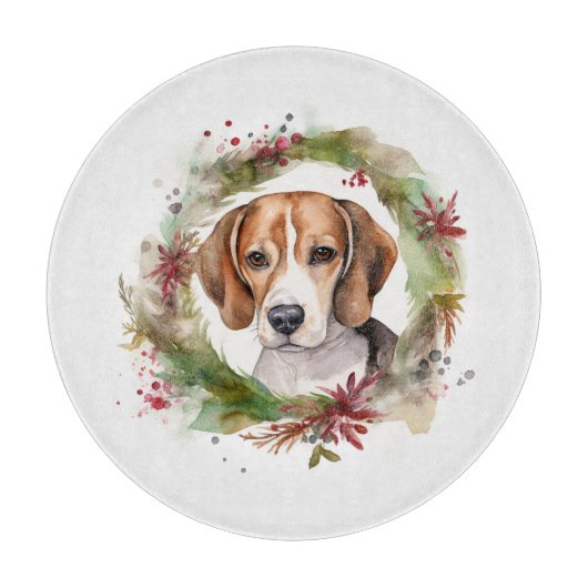 Beagle Weihnachtsfest Schneidebrett (Vorderseite)
