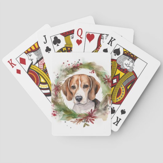 Beagle Weihnachtsfest Spielkarten (Rückseite)