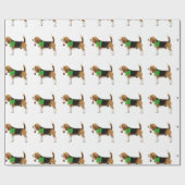 Beagle-Weihnachtsgeschenk-Verpackungs-Papier Geschenkpapier (Flach)