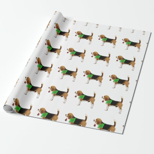 Beagle-Weihnachtsgeschenk-Verpackungs-Papier Geschenkpapier (Ungerollt)