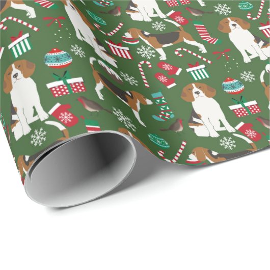 Beagle-Weihnachtsgeschenkverpackung Geschenkpapier (Rolleneckpunkt)