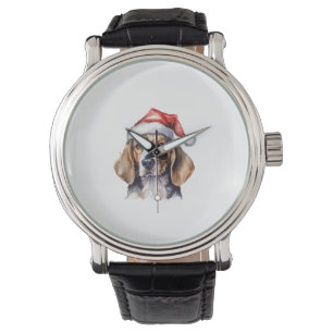 Beagle Weihnachtshund Armbanduhr