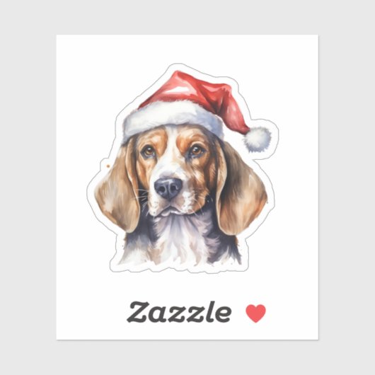 Beagle Weihnachtshund Aufkleber (Blatt)