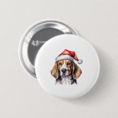 Beagle Weihnachtshund Button (Vorne & Hinten)