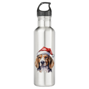 Beagle Weihnachtshund Edelstahlflasche