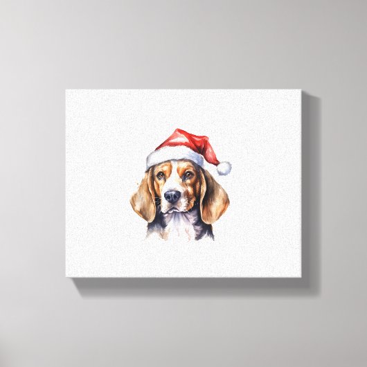 Beagle Weihnachtshund Leinwanddruck (Vorderseite)