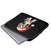 Beagle Weihnachtshund Long Sleeve T - Shirt (Vorne Knopf)