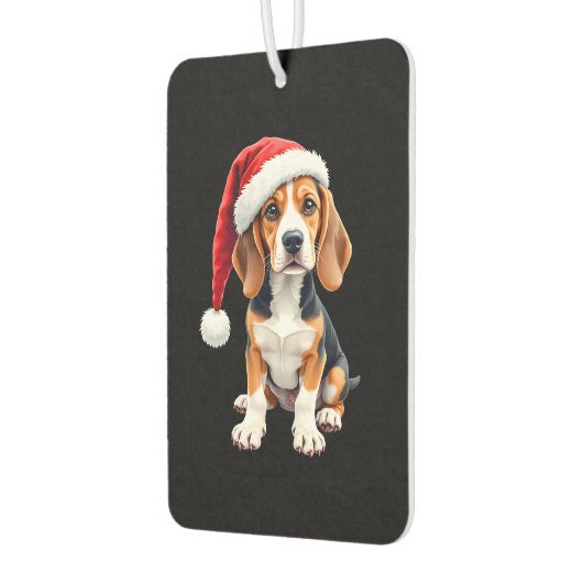 Beagle Weihnachtshund Long Sleeve T - Shirt Autolufterfrischer (Links)