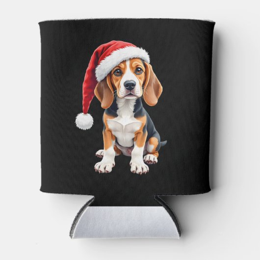 Beagle Weihnachtshund Long Sleeve T - Shirt Dosenkühler (Vorderseite)