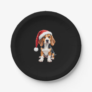 Beagle Weihnachtshund Long Sleeve T - Shirt Pappteller