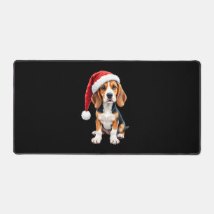Beagle Weihnachtshund Long Sleeve T - Shirt Schreibtischunterlage