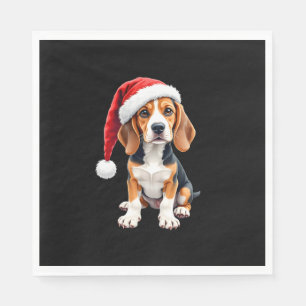 Beagle Weihnachtshund Long Sleeve T - Shirt Serviette