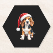 Beagle Weihnachtshund Long Sleeve T - Shirt Untersetzer (Vorderseite)