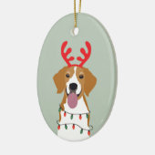 Beagle Weihnachtshund Merry Woofmas Keramik Ornament (Links)