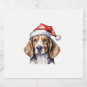 Beagle Weihnachtshund Schaumweinetikett (Einzelnes Label)