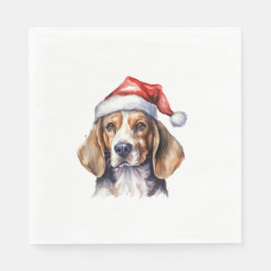 Beagle Weihnachtshund Serviette