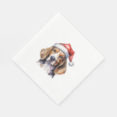 Beagle Weihnachtshund Serviette (Ecke)