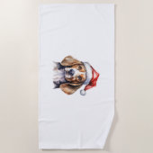 Beagle Weihnachtshund Strandtuch (Vorderseite)