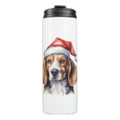 Beagle Weihnachtshund Thermosbecher (Vorderseite)