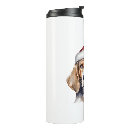Beagle Weihnachtshund Thermosbecher (Nach links gedreht)