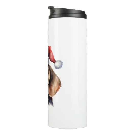 Beagle Weihnachtshund Thermosbecher (Nach rechts gedreht)