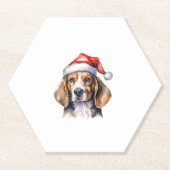 Beagle Weihnachtshund Untersetzer (Vorderseite)