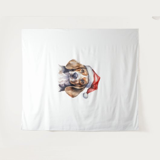 Beagle Weihnachtshund Wandteppich (Vorderseite (Horizontal))