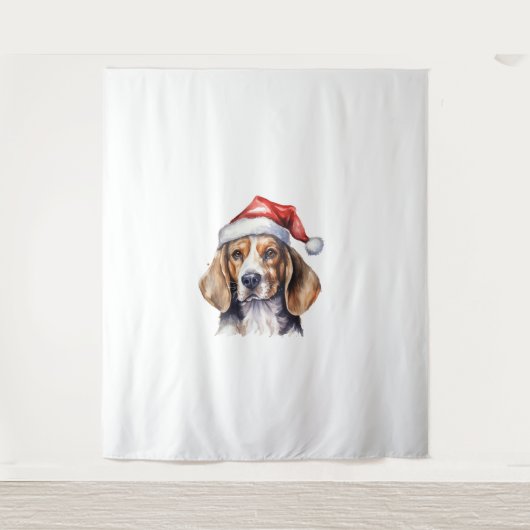 Beagle Weihnachtshund Wandteppich (Vorderseite)