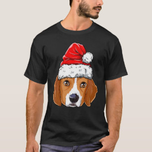 Beagle Weihnachtshund Weihnachtsmannmütze Weihnach T-Shirt
