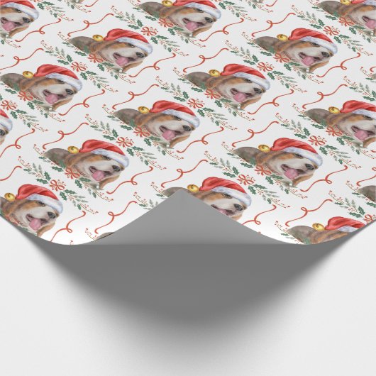 Beagle Weihnachtshunde Muster Wrapping Paper Geschenkpapier (Ecke)